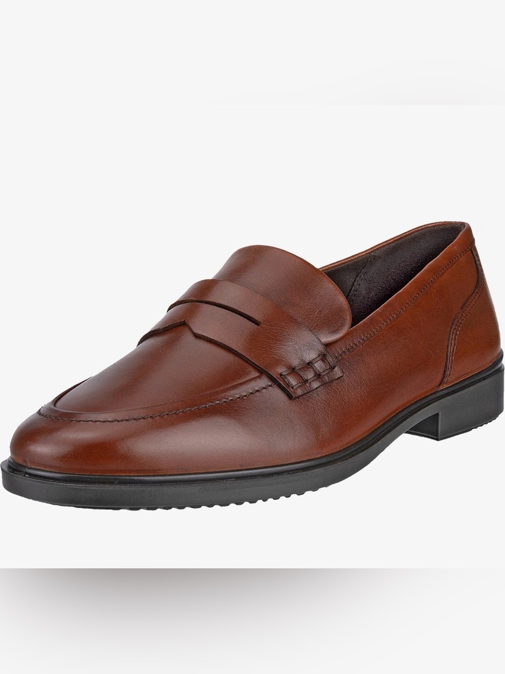 Ecco Men's Chestnut Brown Leather Penny Loafers